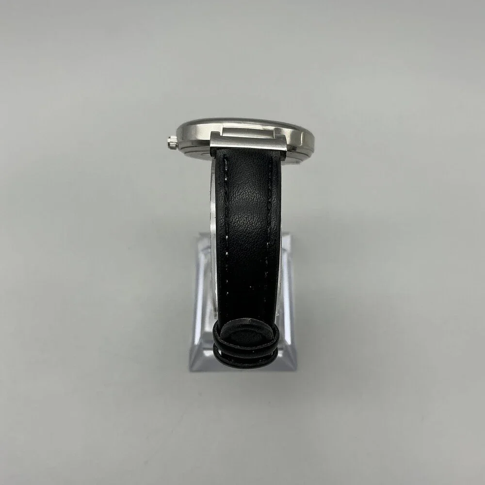 Harry Potter Teens Watch 36mm Hogwarts Crest Black Leather Silver Tone